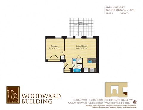 Floor Plan L Woodward at The Woodward Building Apartments, Washington, DC 20005